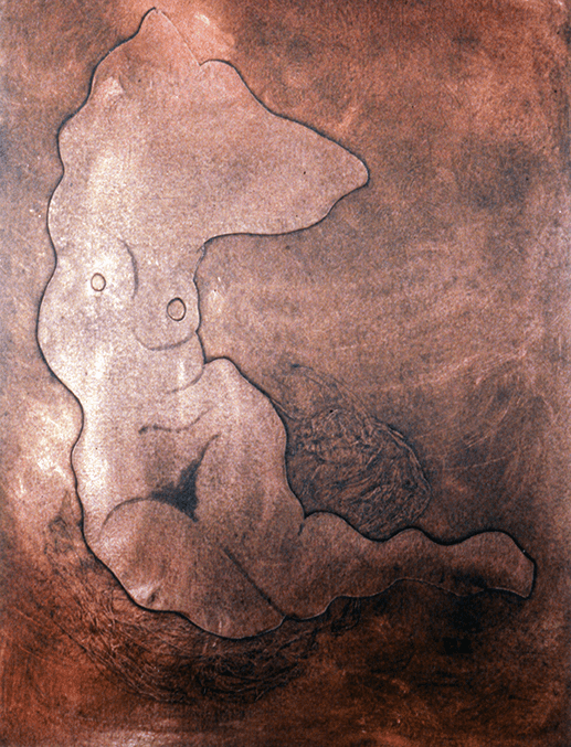 Figure study collagraph