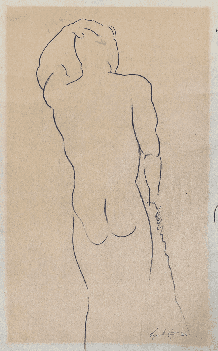 Man with cane figure study